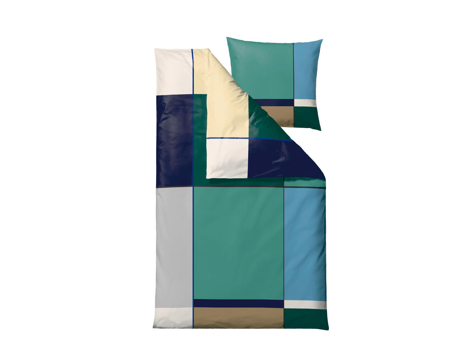 Colour Block sengetøj - Sea Green